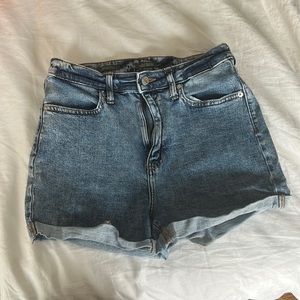 High waisted jean shorts
